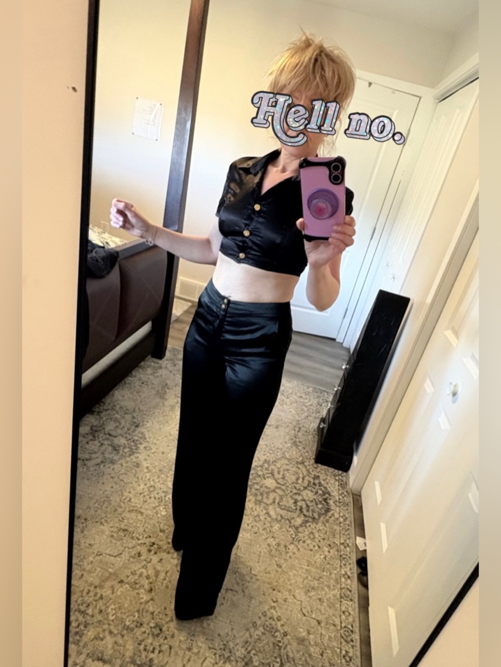 Meshki satin pants and top